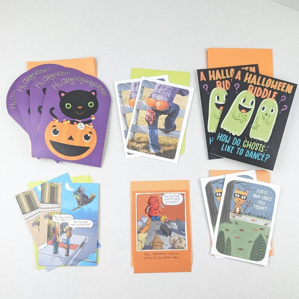 Hallmark Halloween Cards Lot 13 Mixed Pop Up Funny Kids Cat Ghost